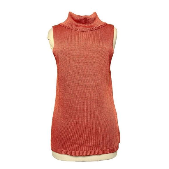 Josephine Chaus Cowl Neck Sleeveless Top XL Silky Salmon Viscose Classic Classy - Picture 1 of 7